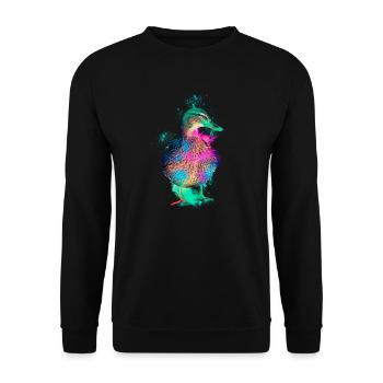 Duck duck bird colorful - Unisex Sweatshirt - black - Front - Alina (178cm) & Michal (187cm)