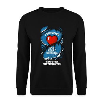 I Survived Open Heart Surgery CHD Awareness Happy - Sweat-shirt Unisexe - noir - Devant - Alina (178cm) & Michal (187cm)
