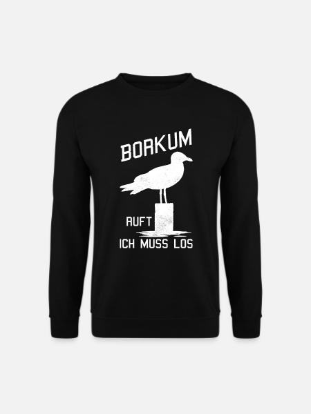 Borkum Ostfriesland Nordsee Möwe - Unisex Pullover - Schwarz