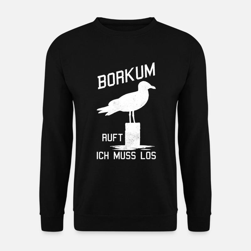 Borkum Ostfriesland Nordsee Möwe - Unisex Pullover - Schwarz
