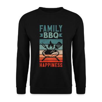 Barbecue en famille Bonheur Fête des pères Grill - Sweat-shirt Unisexe - noir - Devant - Alina (178cm) & Michal (187cm)