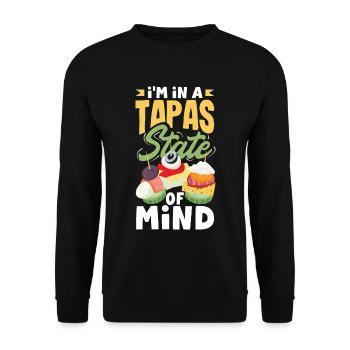 Tapas Design for a Spanish Food Lover with - Unisex Sweatshirt - black - Front - Alina (178cm) & Michal (187cm)