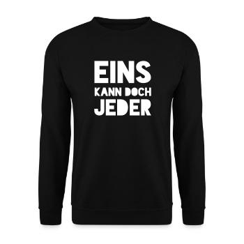 EINS KANN DOCH JEDER - Unisex Pullover - Schwarz - Vorne - Alina (178cm) & Michal (187cm)