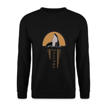 Mutter Natur Wal Umwelt Orca Meer - Unisex Pullover - Schwarz - Vorne - Alina (178cm) & Michal (187cm)