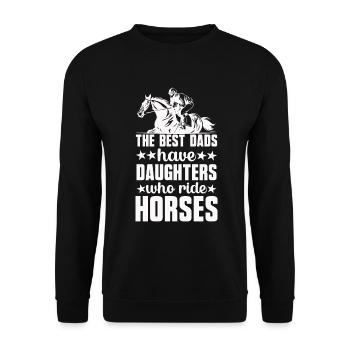 Horse Owner Rider Riding Horse Father - Unisex Sweatshirt - black - Front - Alina (178cm) & Michal (187cm)