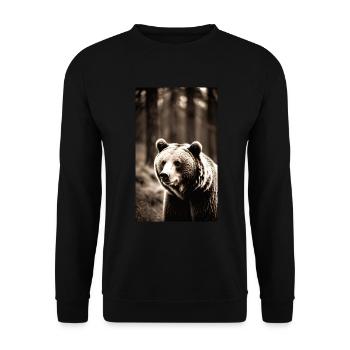 Bear | Brown Bear | Grizzly Bear | Animals - Unisex Sweatshirt - black - Front - Alina (178cm) & Michal (187cm)