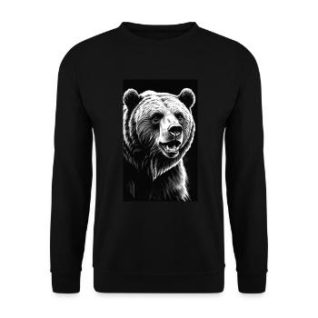 Bear | Brown Bear | Grizzly Bear | Animals - Unisex Sweatshirt - black - Front - Alina (178cm) & Michal (187cm)