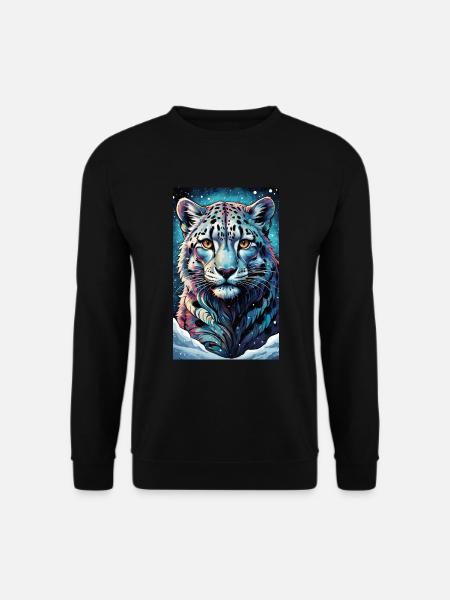 Schneeleopard | Leopard | Raubtier - Unisex Pullover - Schwarz