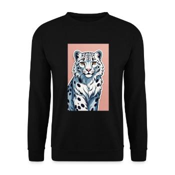 Léopard des neiges | Léopard | Prédateur - Sweat-shirt Unisexe - noir - Devant - Alina (178cm) & Michal (187cm)