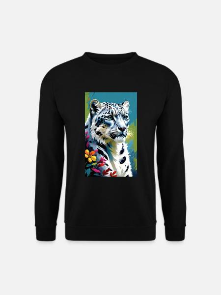 Schneeleopard | Leopard | Raubtier - Unisex Pullover - Schwarz