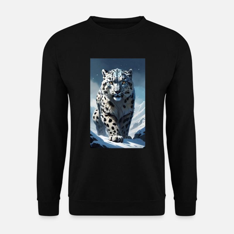 Schneeleopard | Leopard | Raubtier - Unisex Pullover - Schwarz