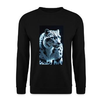 Léopard des neiges | Léopard | Prédateur - Sweat-shirt Unisexe - noir - Devant - Alina (178cm) & Michal (187cm)