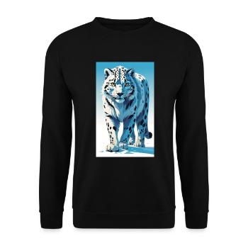 Léopard des neiges | Léopard | Prédateur - Sweat-shirt Unisexe - noir - Devant - Alina (178cm) & Michal (187cm)