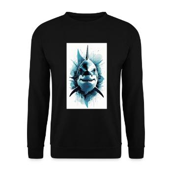 Shark | Great White Shark | Sea Creature | Fish - Unisex Sweatshirt - black - Front - Alina (178cm) & Michal (187cm)