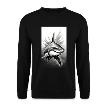 Shark | Great White Shark | Sea Creature | Fish - Unisex Sweatshirt - black - Front - Alina (178cm) & Michal (187cm)