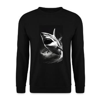 Shark | Great White Shark | Sea Creature | Fish - Unisex Sweatshirt - black - Front - Alina (178cm) & Michal (187cm)