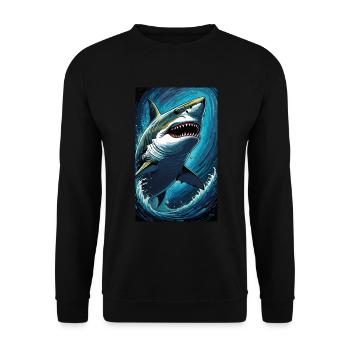 Shark | Great White Shark | Sea Creature | Fish - Unisex Sweatshirt - black - Front - Alina (178cm) & Michal (187cm)