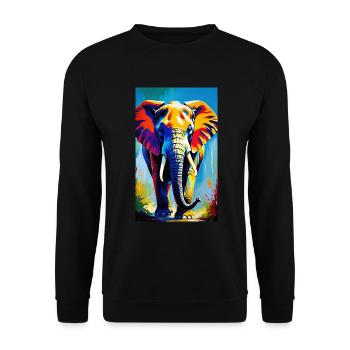 Elefant | Wildtier | Afrika | Kindermotive - Unisex Pullover - Schwarz - Vorne - Alina (178cm) & Michal (187cm)
