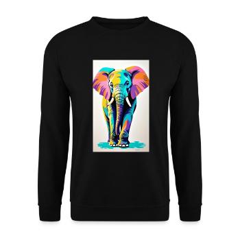Elefant | Wildtier | Afrika | Kindermotive - Unisex Pullover - Schwarz - Vorne - Alina (178cm) & Michal (187cm)