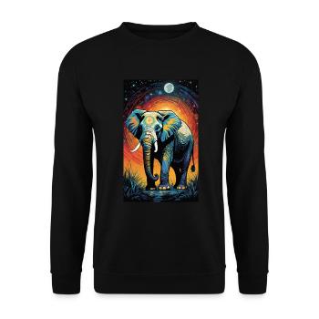 Elefant | Wildtier | Afrika | Kindermotive - Unisex Pullover - Schwarz - Vorne - Alina (178cm) & Michal (187cm)