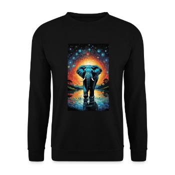 Elefant | Wildtier | Afrika | Kindermotive - Unisex Pullover - Schwarz - Vorne - Alina (178cm) & Michal (187cm)