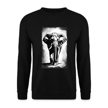 Elefant | Wildtier | Afrika | Kindermotive - Unisex Pullover - Schwarz - Vorne - Alina (178cm) & Michal (187cm)