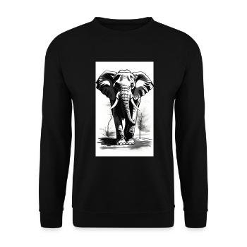 Elefant | Wildtier | Afrika | Kindermotive - Unisex Pullover - Schwarz - Vorne - Alina (178cm) & Michal (187cm)