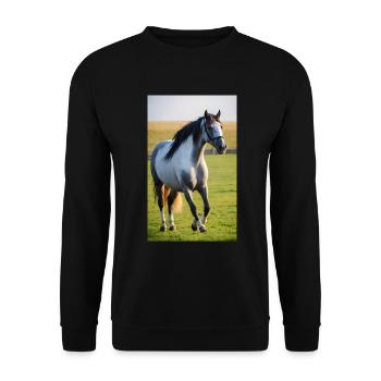 Horse | Horse Riding | Animal | Mount | Colorful - Unisex Sweatshirt - black - Front - Alina (178cm) & Michal (187cm)