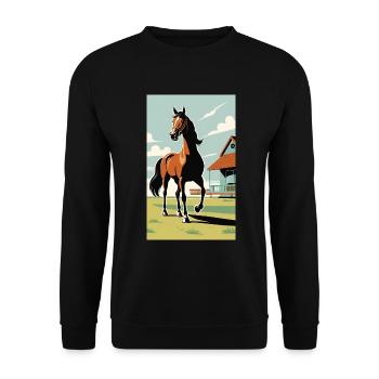 Horse | Horse Riding | Animal | Mount | Colorful - Unisex Sweatshirt - black - Front - Alina (178cm) & Michal (187cm)