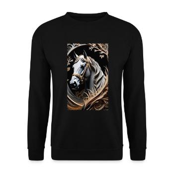 Horse | Horse Riding | Animal | Mount | Colorful - Unisex Sweatshirt - black - Front - Alina (178cm) & Michal (187cm)
