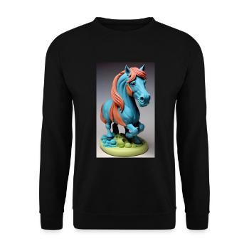 Horse | Horse Riding | Animal | Mount | Colorful - Unisex Sweatshirt - black - Front - Alina (178cm) & Michal (187cm)