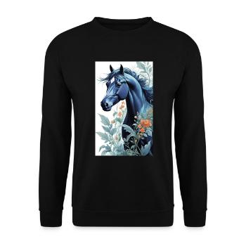 Cheval | Équitation | Animaux | Monture | Coloré - Sweat-shirt Unisexe - noir - Devant - Alina (178cm) & Michal (187cm)