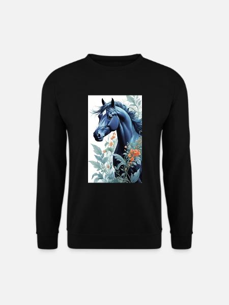 Pferd | reiten | Tier | Reittier | Bunt - Unisex Pullover - Schwarz