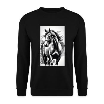 Horse | Horse Riding | Animal | Mount | Colorful - Unisex Sweatshirt - black - Front - Alina (178cm) & Michal (187cm)
