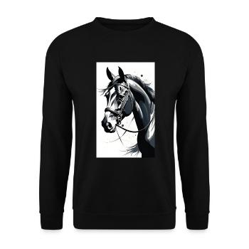 Horse | Horse Riding | Animal | Mount | Colorful - Unisex Sweatshirt - black - Front - Alina (178cm) & Michal (187cm)