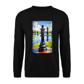 Schach | Schachfigur | Schachspieler - Unisex Pullover - Schwarz - Vorne - Alina (178cm) & Michal (187cm)