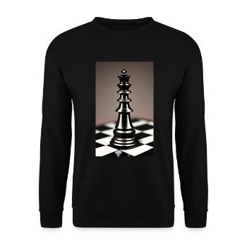 Schach | Schachfigur | Schachspieler - Unisex Pullover - Schwarz - Vorne - Alina (178cm) & Michal (187cm)