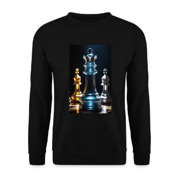 Schach | Schachfigur | Schachspieler - Unisex Pullover - Schwarz - Vorne - Alina (178cm) & Michal (187cm)