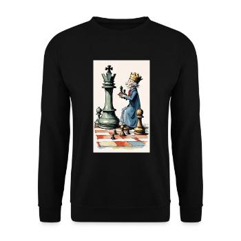 Schach | Schachfigur | Schachspieler - Unisex Pullover - Schwarz - Vorne - Alina (178cm) & Michal (187cm)