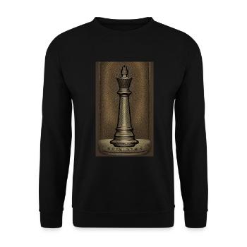 Schach | Schachfigur | Schachspieler - Unisex Pullover - Schwarz - Vorne - Alina (178cm) & Michal (187cm)