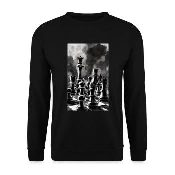 Schach | Schachfigur | Schachspieler - Unisex Pullover - Schwarz - Vorne - Alina (178cm) & Michal (187cm)