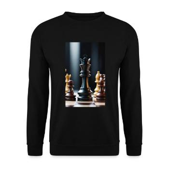 Schach | Schachfigur | Schachspieler - Unisex Pullover - Schwarz - Vorne - Alina (178cm) & Michal (187cm)