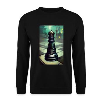 Schach | Schachfigur | Schachspieler - Unisex Pullover - Schwarz - Vorne - Alina (178cm) & Michal (187cm)