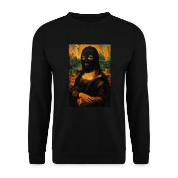 Mona Lisa Graffiti - Sweat-shirt Unisexe - noir - Devant - Alina (178cm) & Michal (187cm)