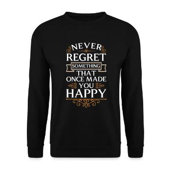 Happy Motivation Happiness Joie de vivre - Unisex Sweatshirt - black - Front - Alina (178cm) & Michal (187cm)