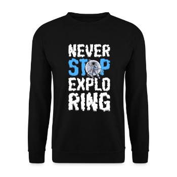 Astronaut stars - Unisex Sweatshirt - black - Front - Alina (178cm) & Michal (187cm)