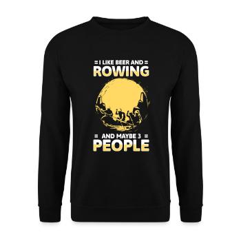 Boot Achter Rudermannschaft - Unisex Pullover - Schwarz - Vorne - Alina (178cm) & Michal (187cm)