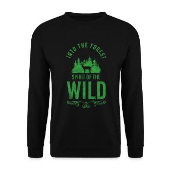 Tree Hiking Animals Forester - Unisex Sweatshirt - black - Front - Alina (178cm) & Michal (187cm)