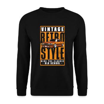 Automobile Vintage Car Mechanic Engine - Unisex Sweatshirt - black - Front - Alina (178cm) & Michal (187cm)