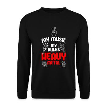 Heavy Metal Gitarre Rock E-Gitarre - Unisex Pullover - Schwarz - Vorne - Alina (178cm) & Michal (187cm)